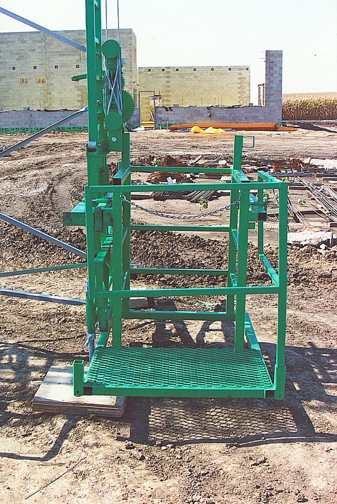 elevating scaffolding access landing