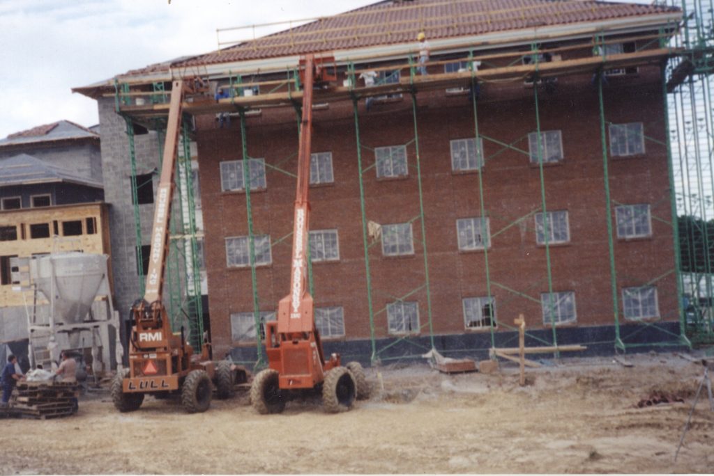 Scaffolding for bricklayers