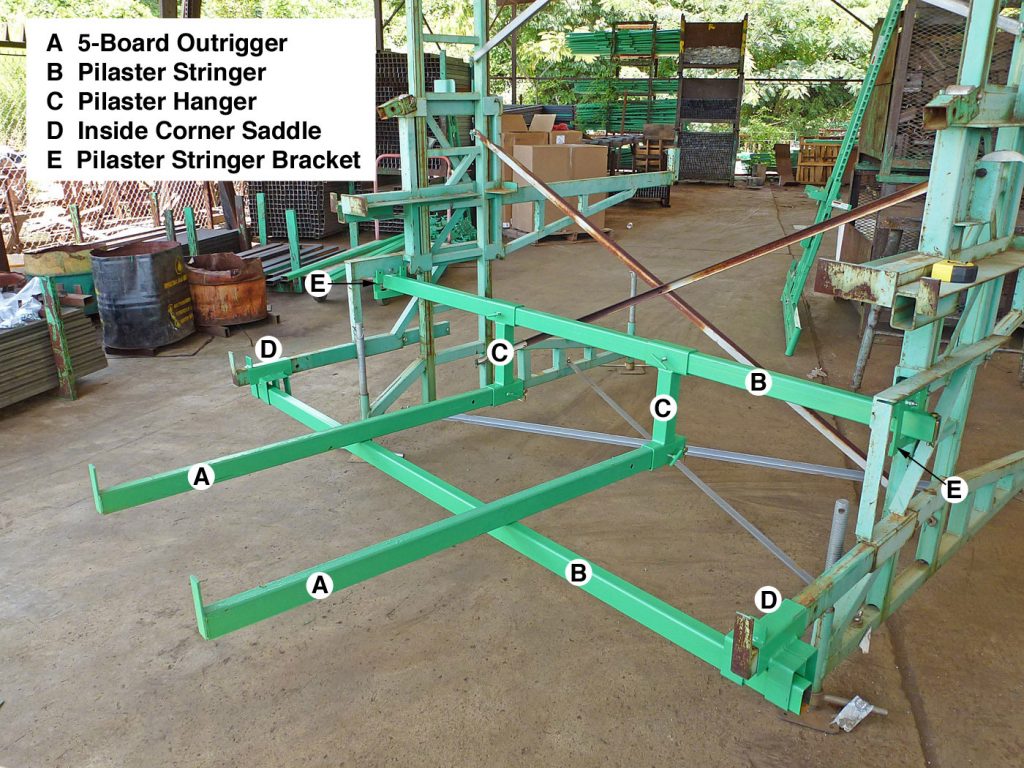 Pilaster Plank Support System for elevating scaffolding