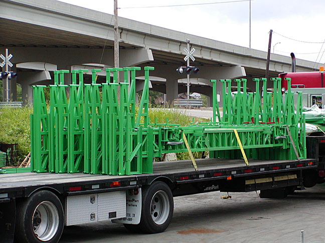 2 elevated scaffolding racks for delivery